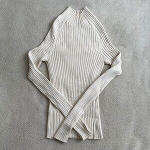 Zara Ribbed Mock Neck Knit Top